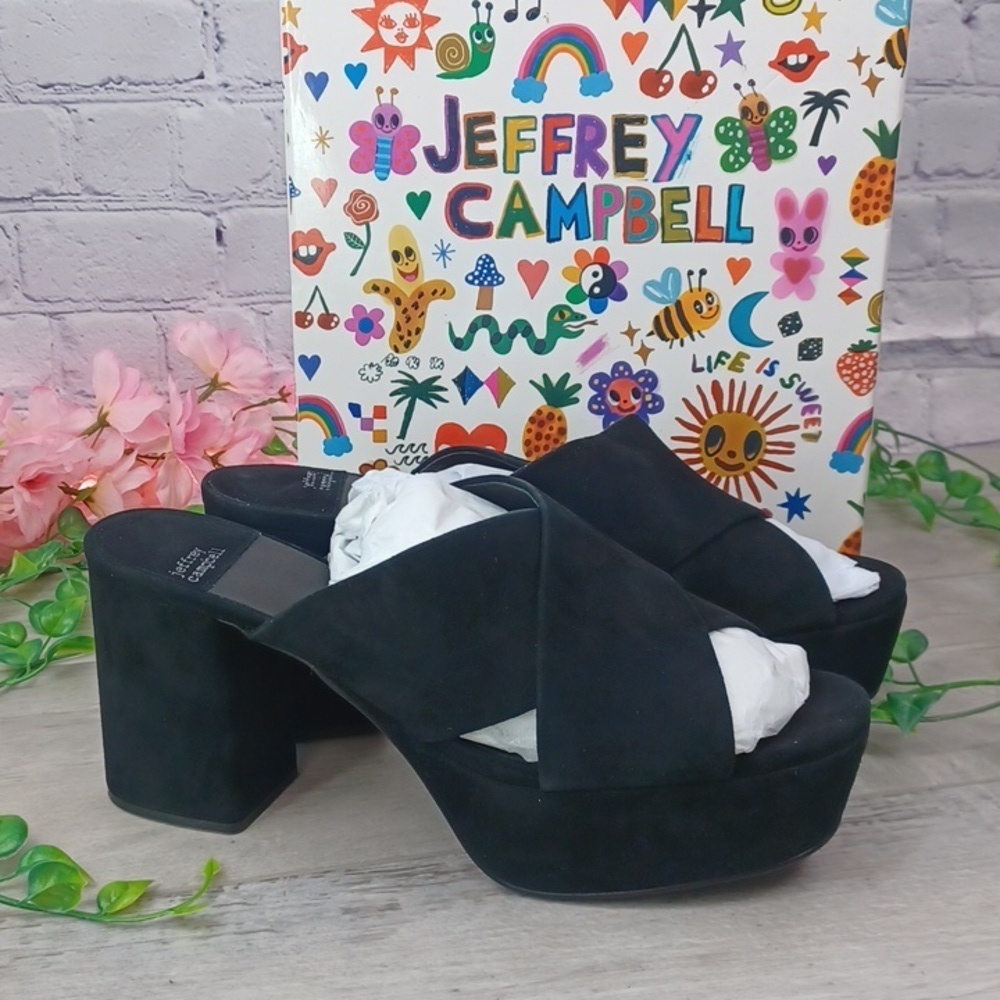 Jeffrey Campbell Women's Coerce High Block Heel Platform Slide Sandals NIB